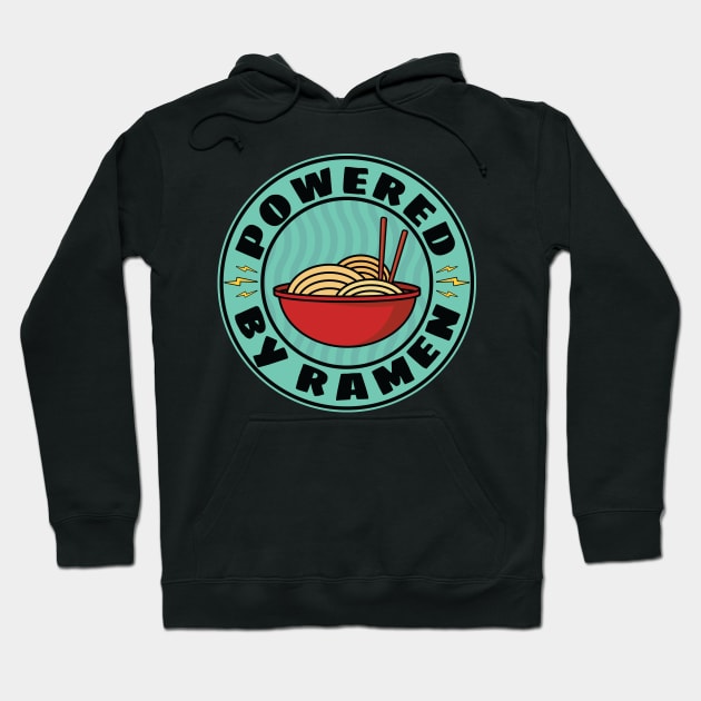 Powered By Ramen Japanese Noodles Hoodie by Huhnerdieb Apparel